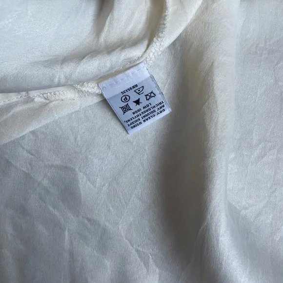Lafayette 148 Size 14  100% Silk Cream Blouse Career Office - Picture 11 of 15
